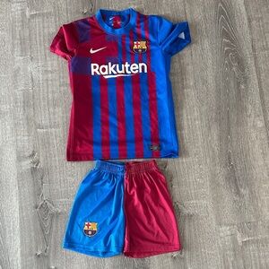 Nike Kids Barcelona Red and Blue Jersey Set